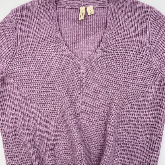 Anthropologie MOTH NWOT Freeport Tie Front Sweater Lavender Purple V Neck XS - Picture 11 of 16
